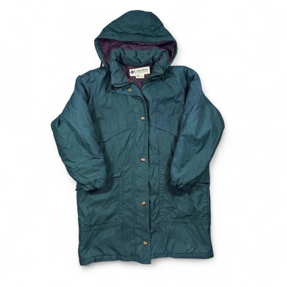 Vintage Columbia Sportswear Green Long Parka Women's Large (Made in Korea)